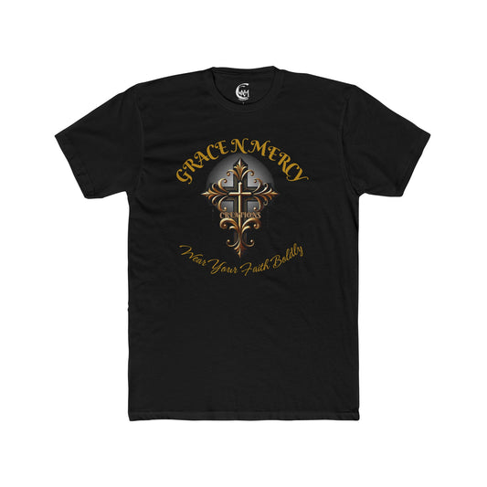 Grace N Mercy Creations - Wear Your Faith Boldly Tee (Gold Letters)