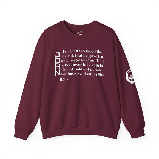 John 3:16 Scripture Crewneck Sweatshirt
