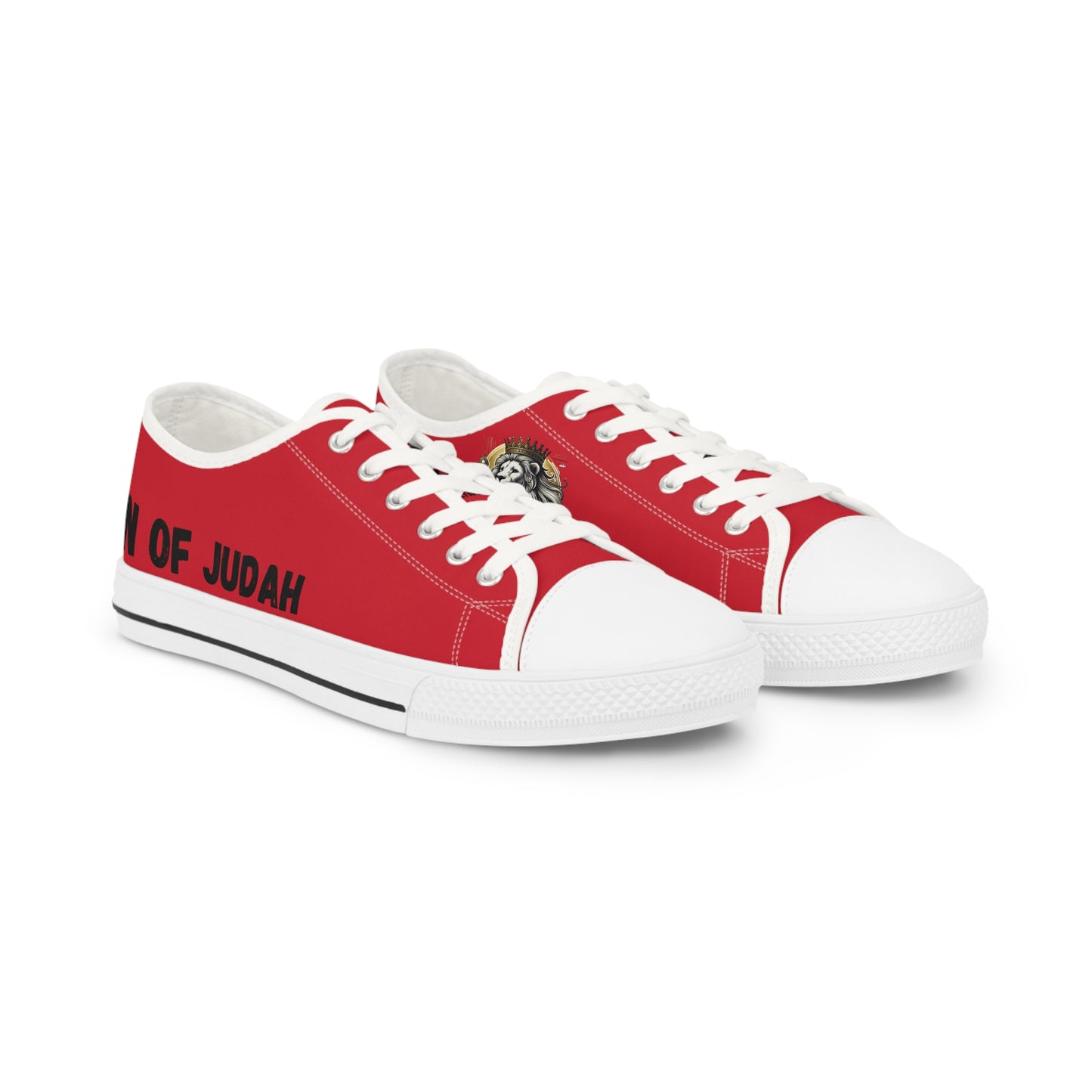 Lion of Judah Men's Low Top Sneakers(Red)