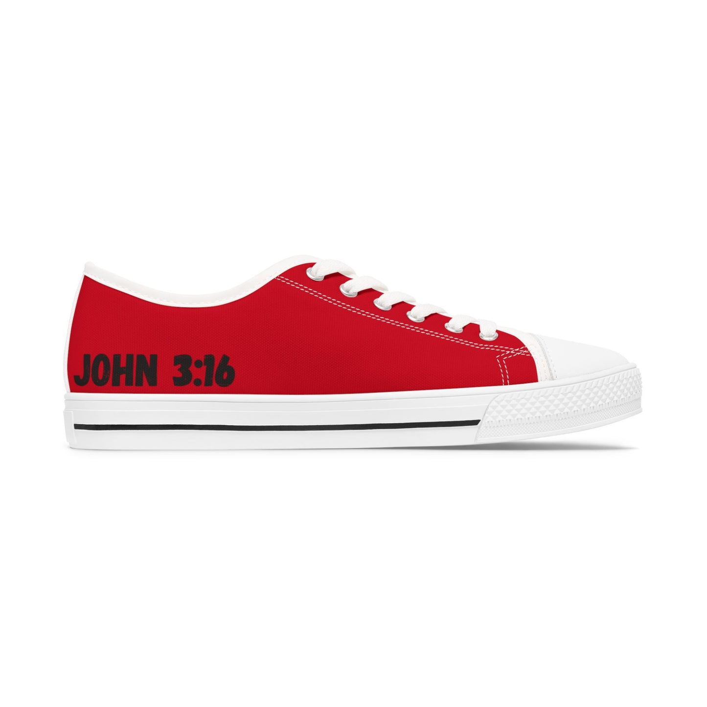 John 3:16  Women's Low Top Sneakers(Red)