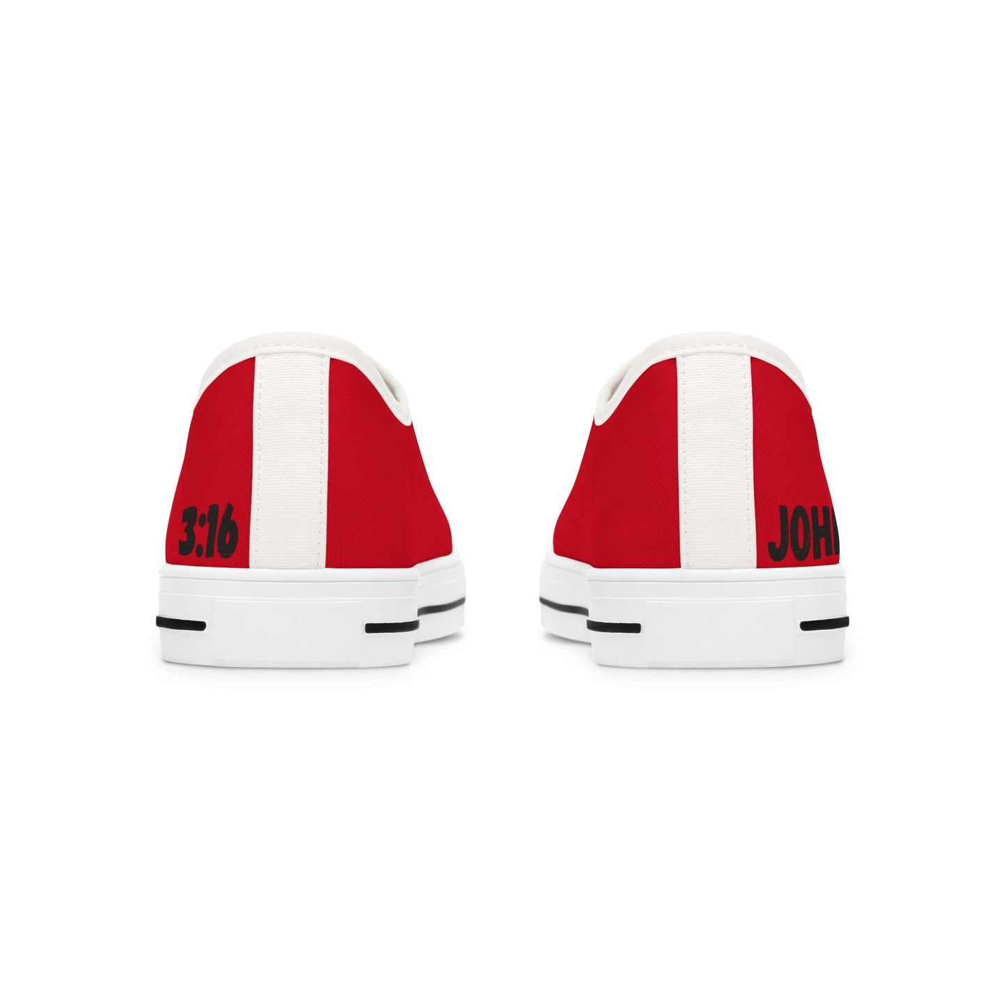 John 3:16  Women's Low Top Sneakers(Red)