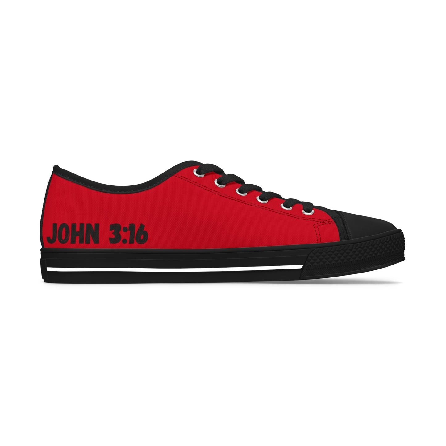 John 3:16  Women's Low Top Sneakers(Red)