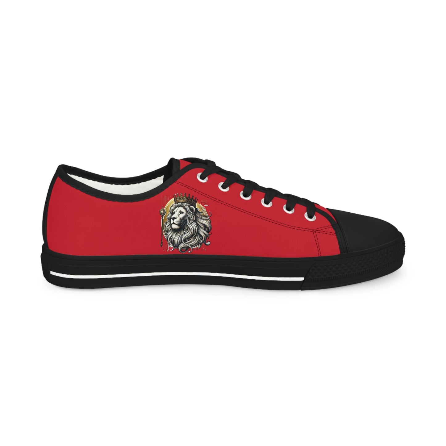 Lion of Judah Men's Low Top Sneakers(Red)