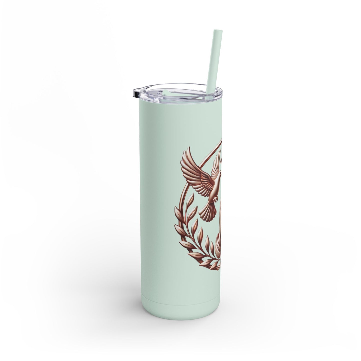 Tumbler Faith Symbol Gold Prayer Hands Doves Cross