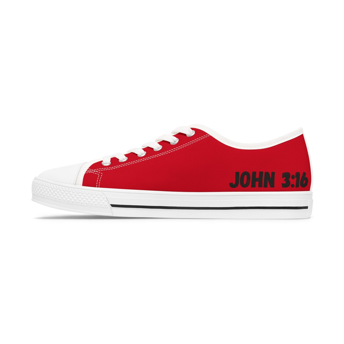 John 3:16  Women's Low Top Sneakers(Red)