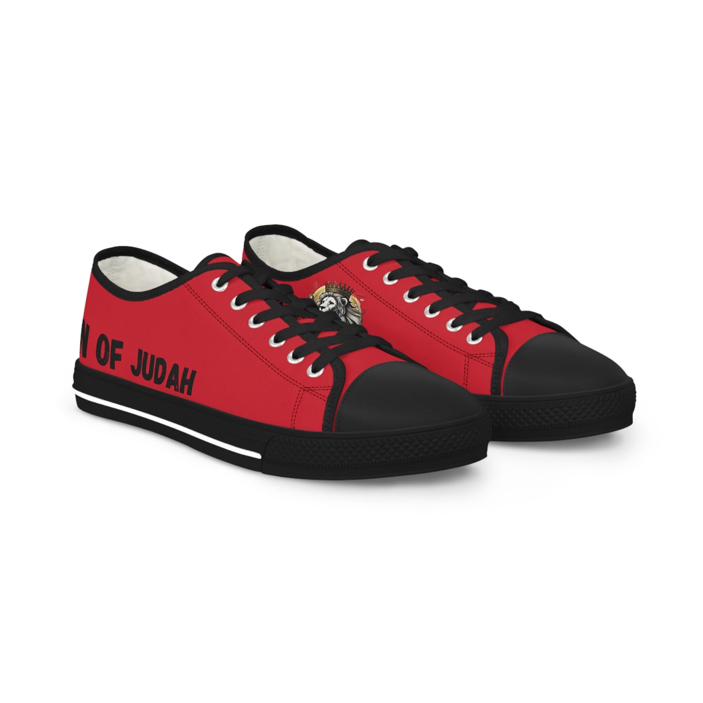 Lion of Judah Men's Low Top Sneakers(Red)