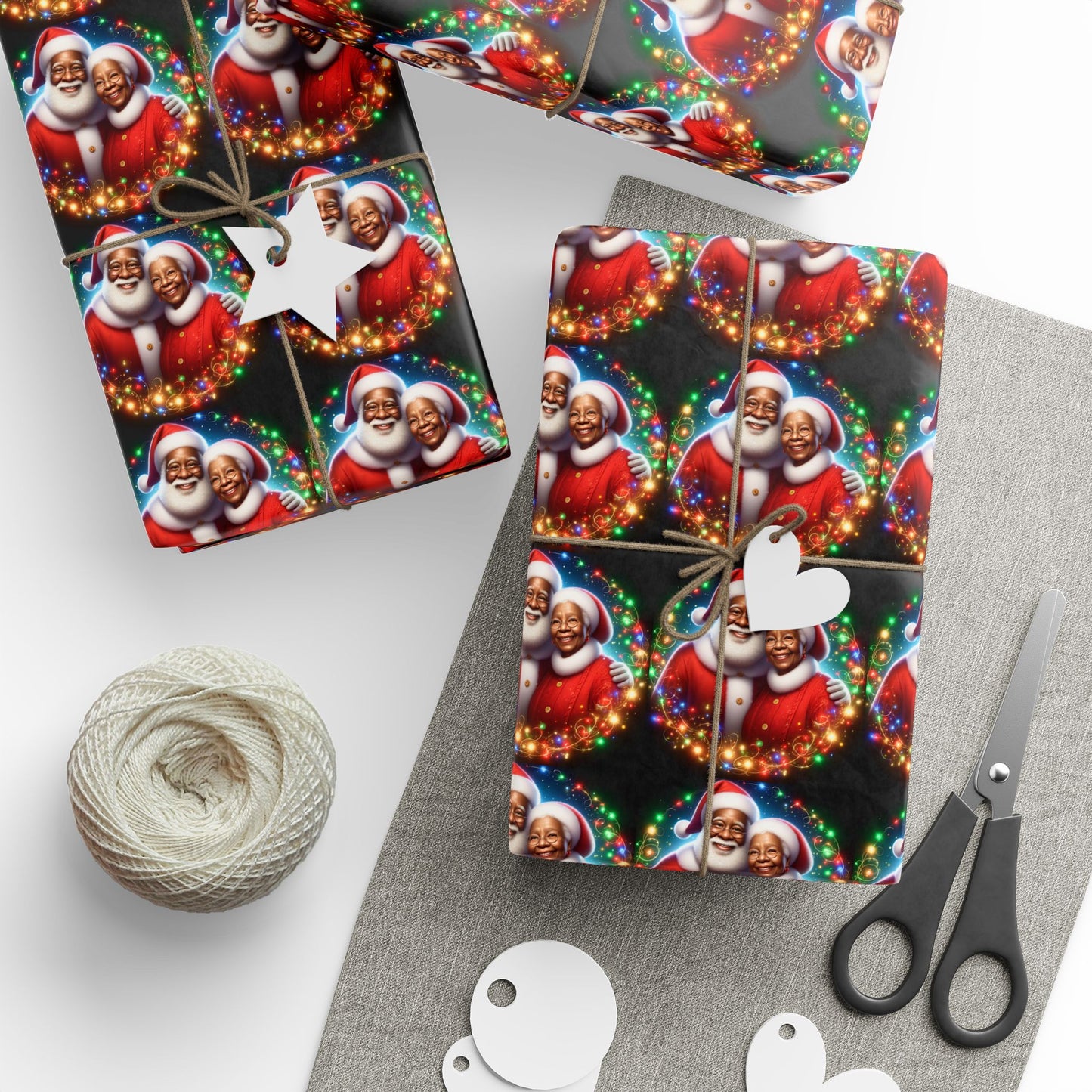 African-American Santa & Mrs. Clause Wrapping Paper