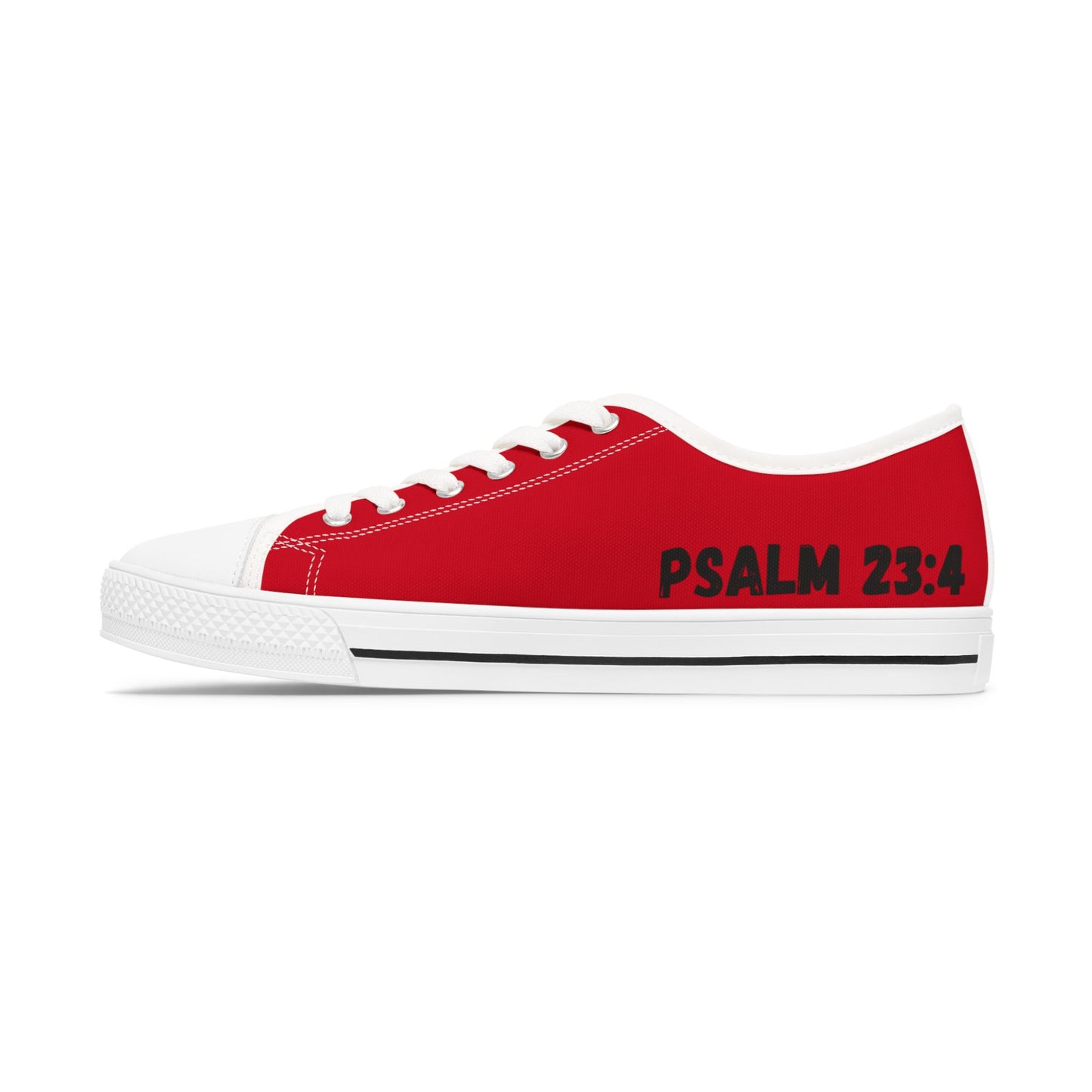 Psalm 23:4  Women's Low Top Sneakers(Red)