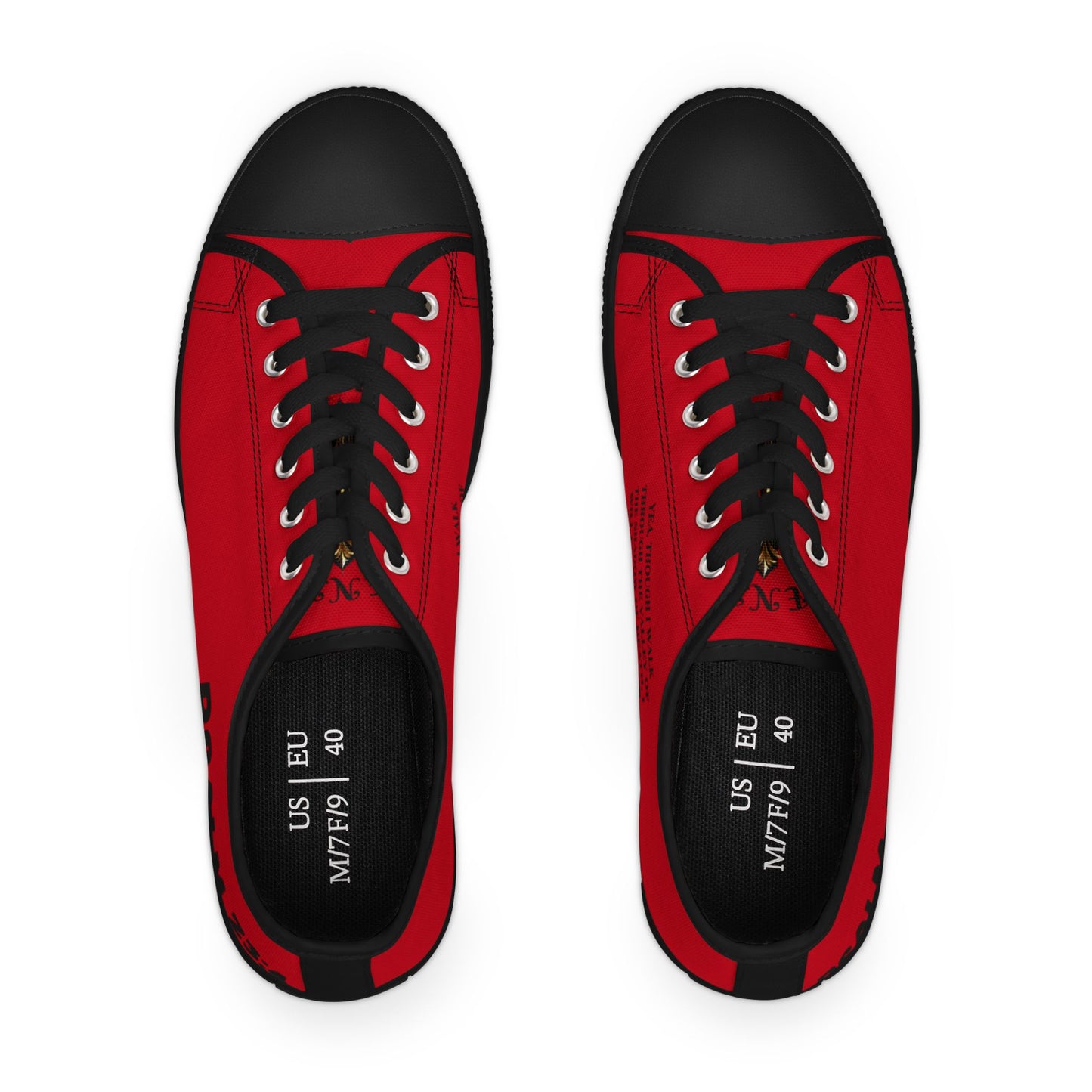 Psalm 23:4  Women's Low Top Sneakers(Red)