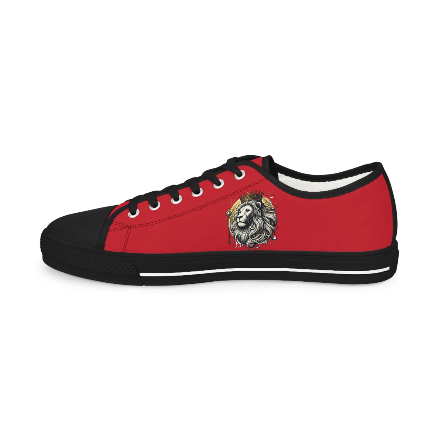 Lion of Judah Men's Low Top Sneakers(Red)