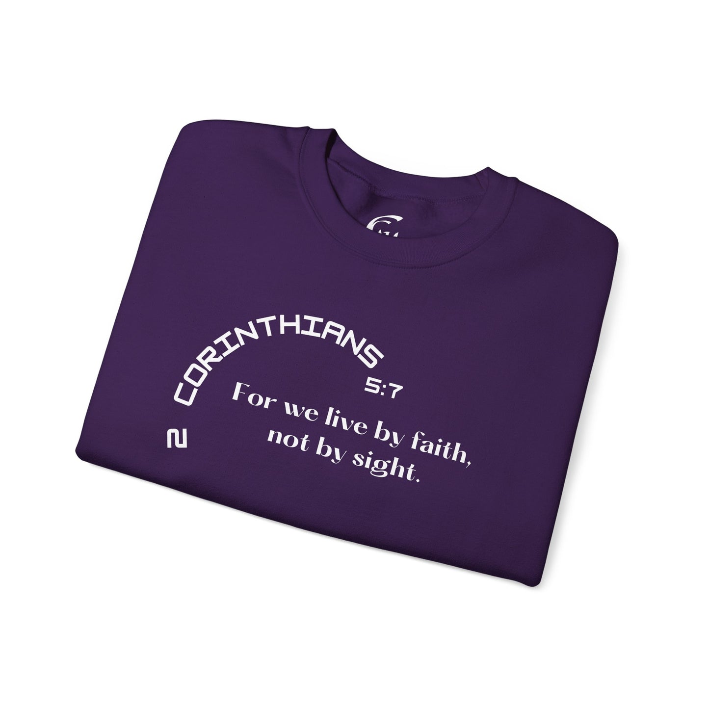 2 Corinthians 5:7 Scripture Crewneck Sweatshirt