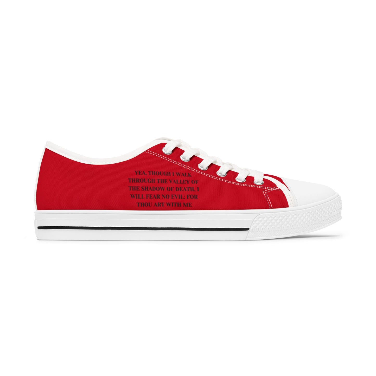 Psalm 23:4  Women's Low Top Sneakers(Red)