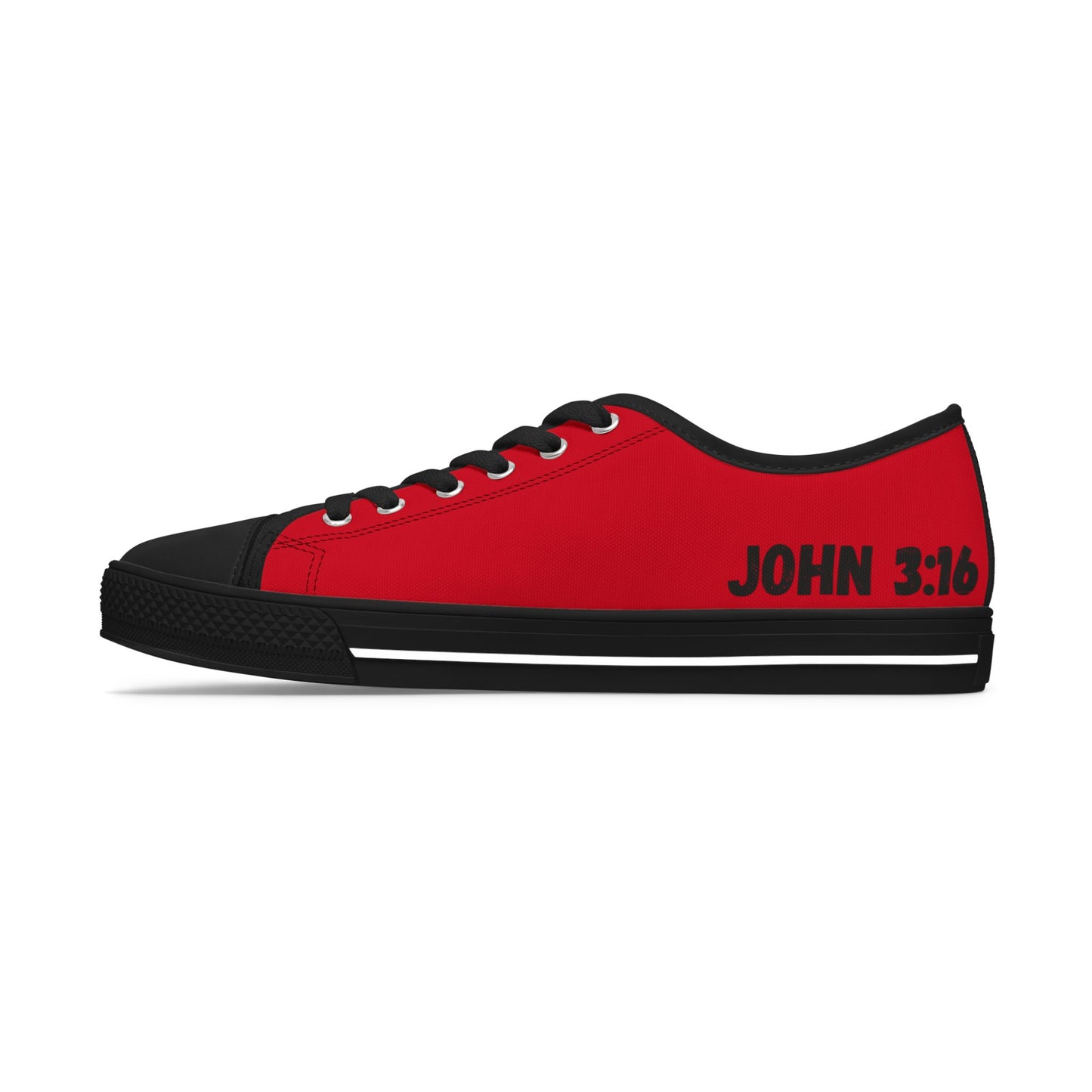 John 3:16  Women's Low Top Sneakers(Red)