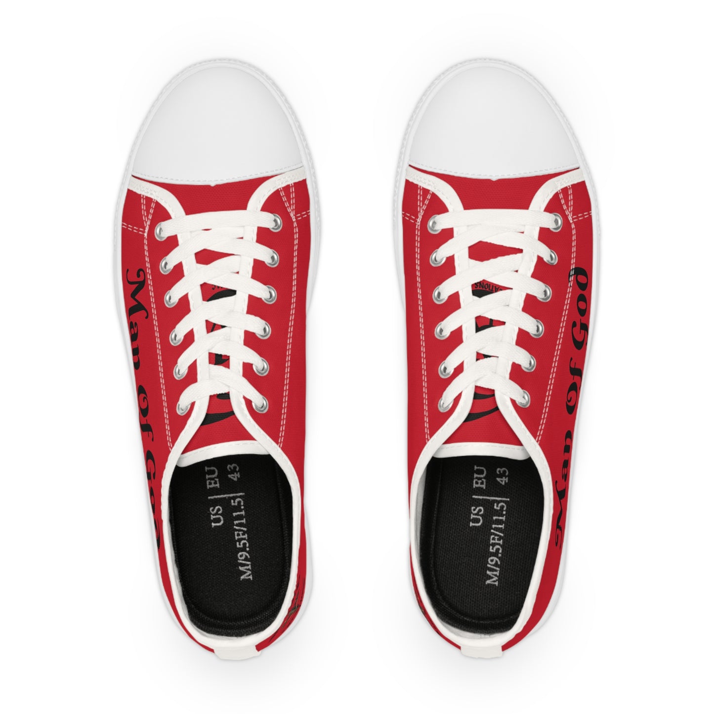 Faithful Men's Low Top Sneakers(Red)