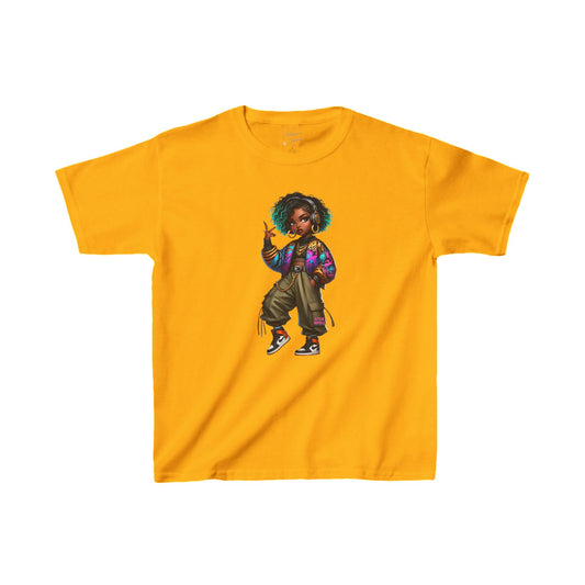 Kids Tee African-American Girl Autism Inspires Peace Sign (G)