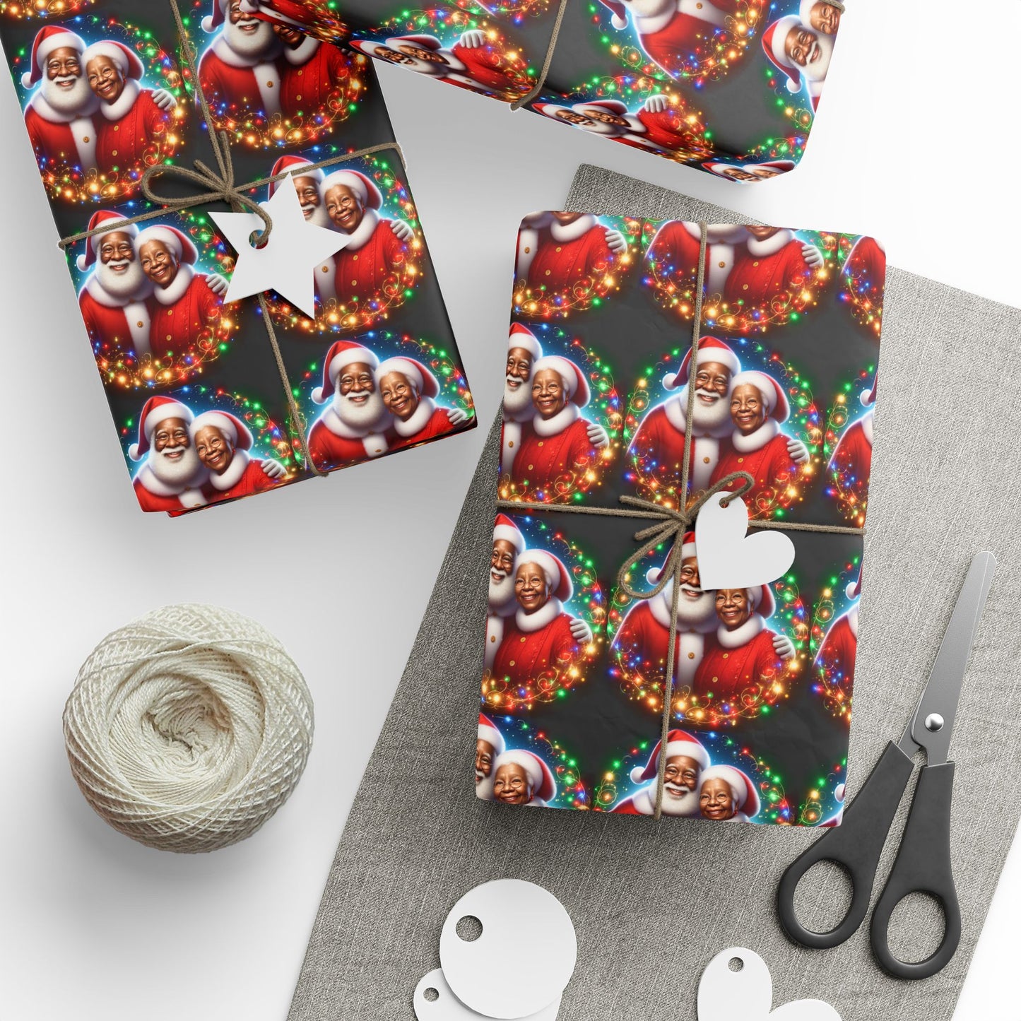 African-American Santa & Mrs. Clause Wrapping Paper