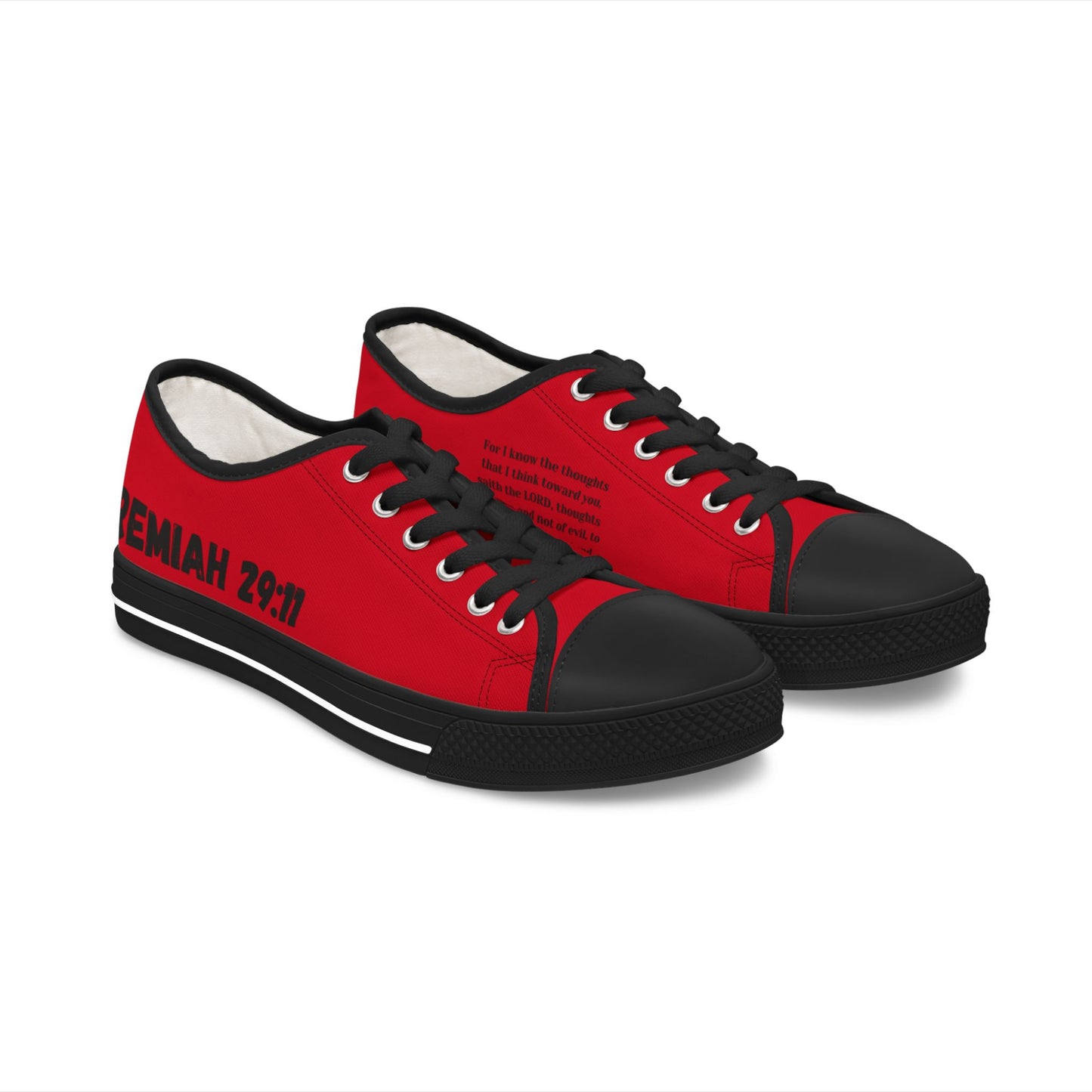 JEREMIAH 29:11  Women's Low Top Sneakers(Red)