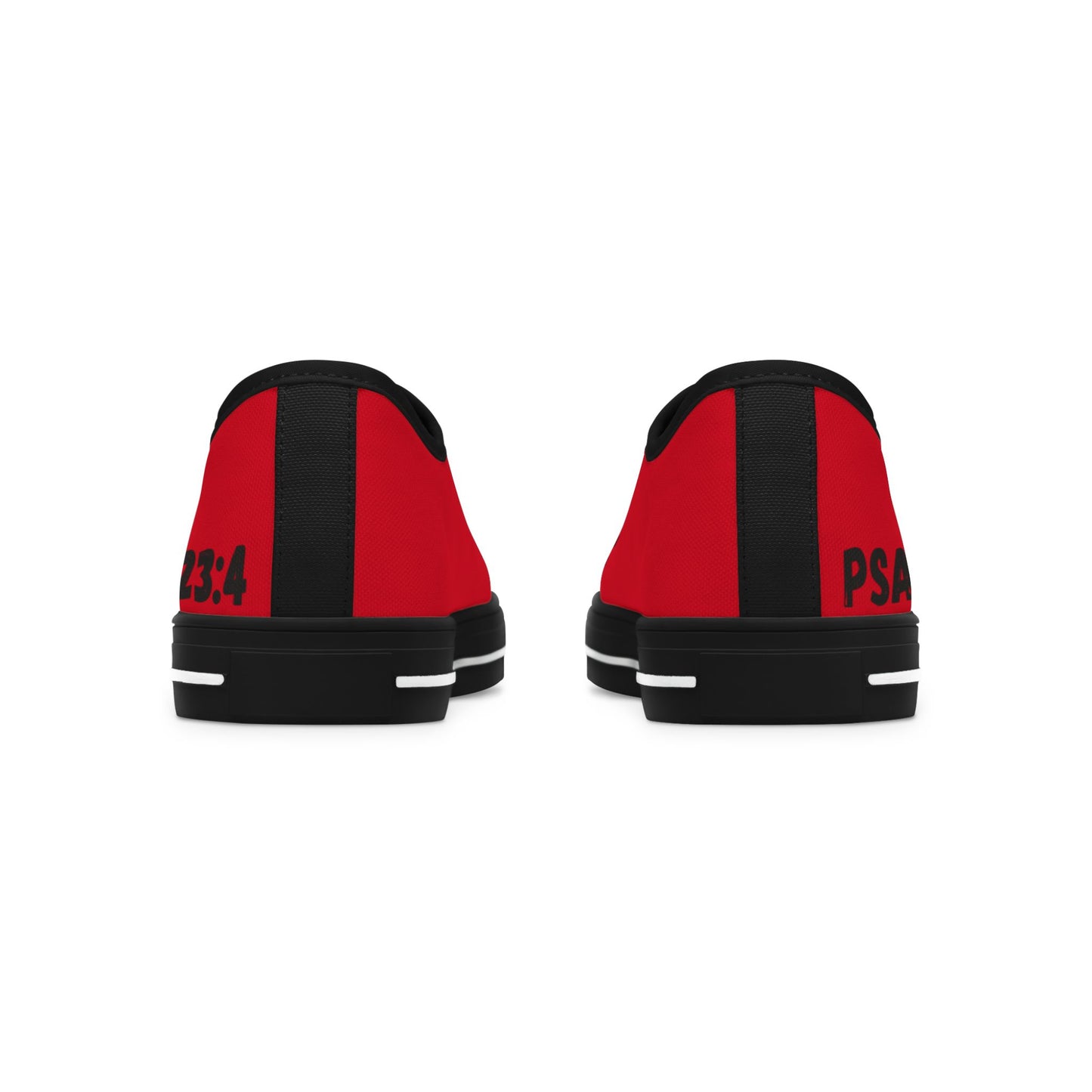 Psalm 23:4  Women's Low Top Sneakers(Red)