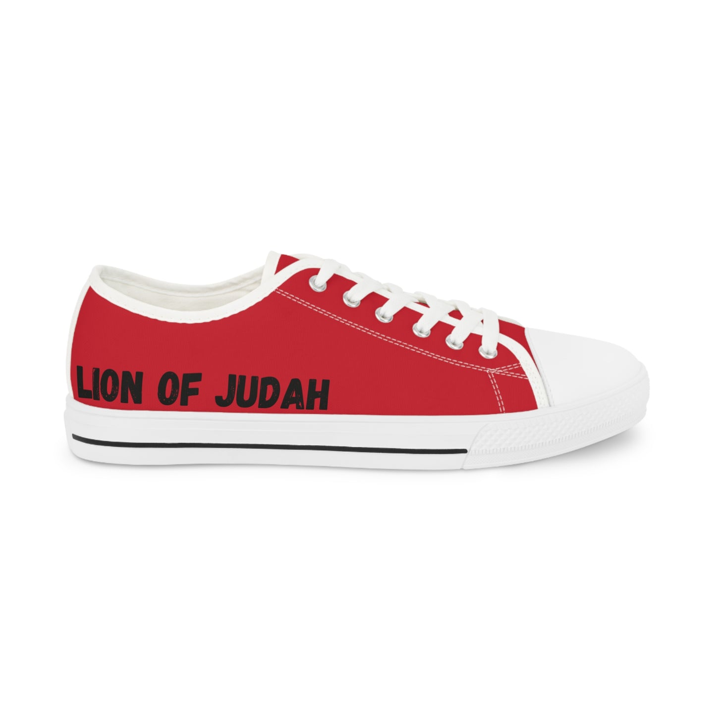 Lion of Judah Men's Low Top Sneakers(Red)