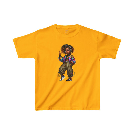 Kids Tee African-American Girl Autism Inspires Peace Sign