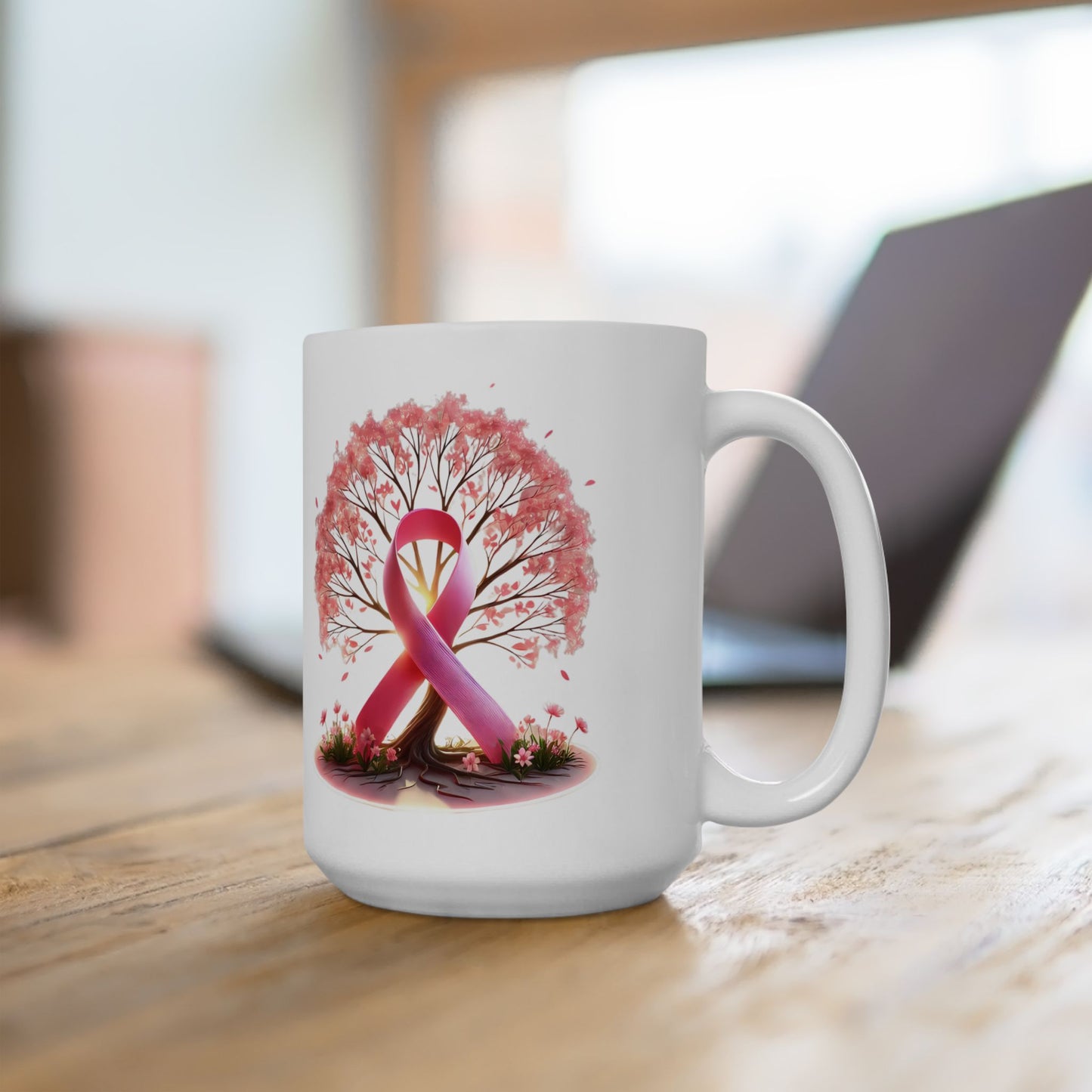 Hope Blooms Eternal Awareness Mug (Breast Cancer)