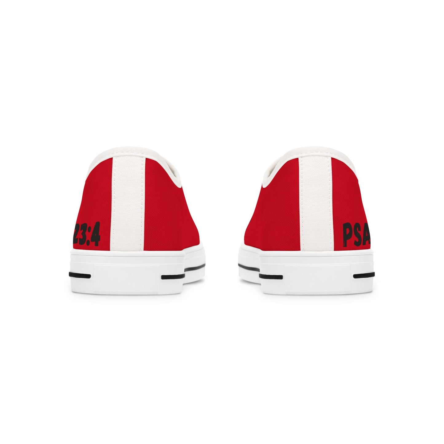 Psalm 23:4  Women's Low Top Sneakers(Red)