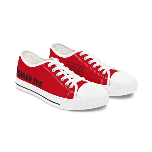 JEREMIAH 29:11  Women's Low Top Sneakers(Red)